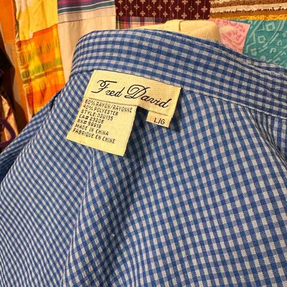 Fred David Blue Gingham woman’s Shirt - Picture 4 of 4